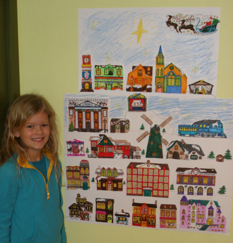 Katie's daughter's finished Christmas Village (advent calendar) - beautiful!