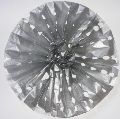 Our large snowflake - silver tissue paper