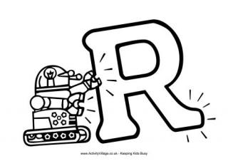 Letter R Colouring Pages