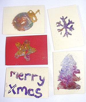 More glittery shape cards!