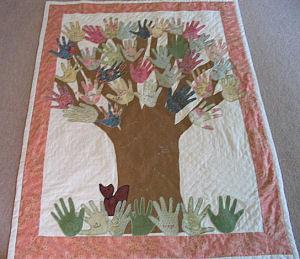 Mrs Smith's handprint quilt