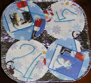 Muffin tray advent calendar detail