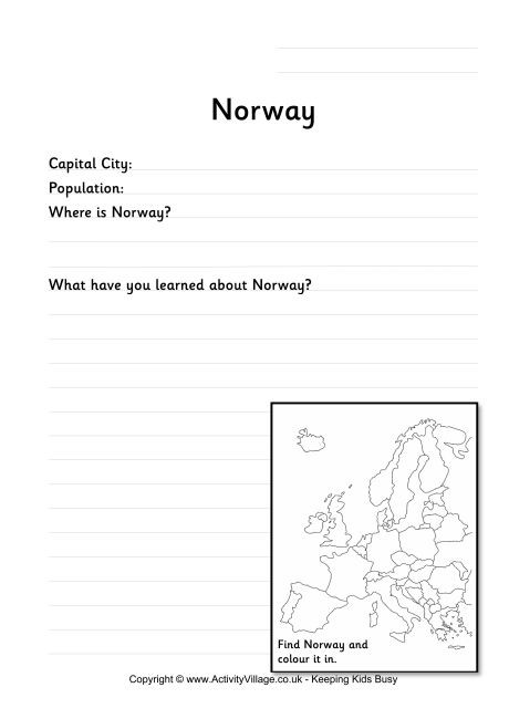 Norway Worksheet