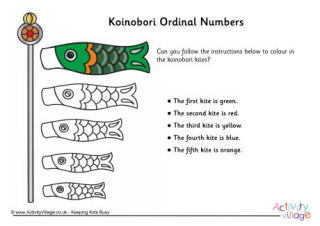 Ordinal Number Colouring Pages