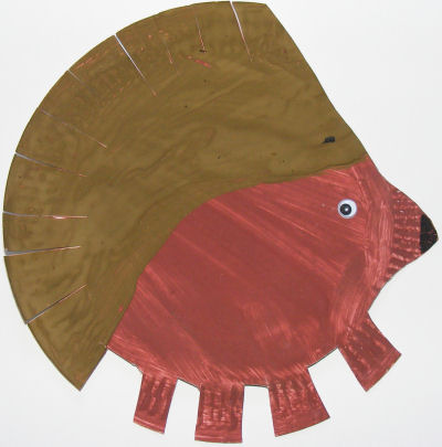 Paper plate hedgehog craft for kids