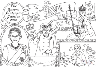 Platinum Jubilee Colouring Pages