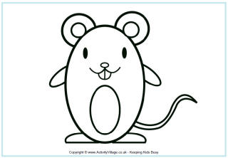 Cartoon rat colouring page for younger kids