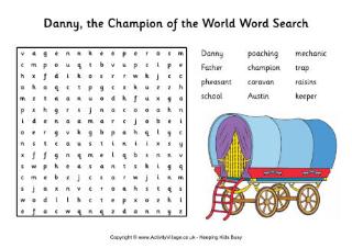 Roald Dahl Word Searches