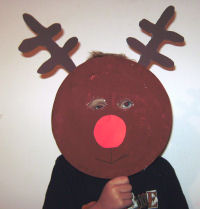 Jack wears his Rudolph mask