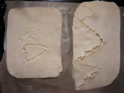 Salt dough plaques ready for oven