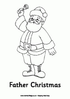 Father Christmas Colouring Pages