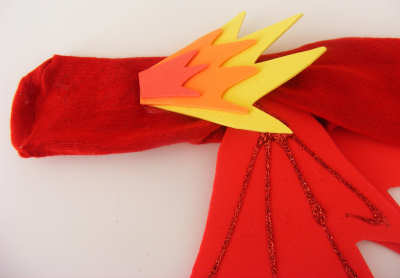 red sock dragon puppet