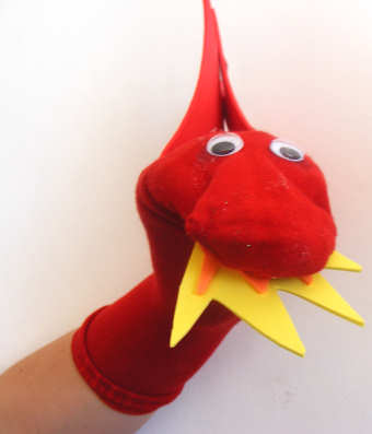 sock puppet dragon front view