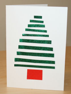 Stripy Christmas tree card