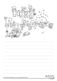 Thanksgiving Story Paper