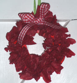 Wreath with gingham ribbon