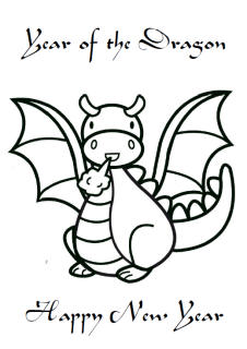 Year of the Dragon Colouring Cards