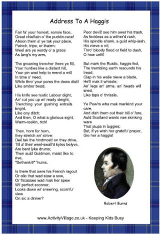 Burns Night Activities For Kids