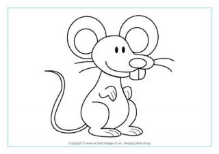 Field Mouse Colouring Page For Kids