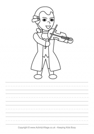 Mozart Colouring Page