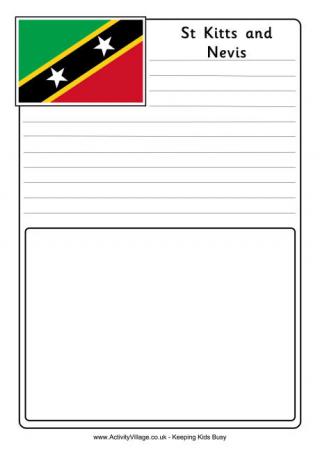 St Kitts and Nevis Flag Colouring Page