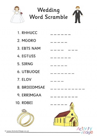 Wedding Word Search