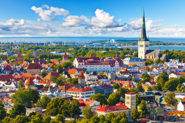 Skyline of Tallinn, capital city of Estonia