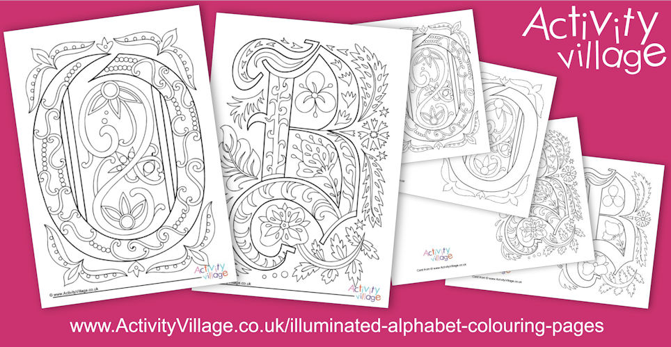Two New Illuminated Letter Colouring Pages ...