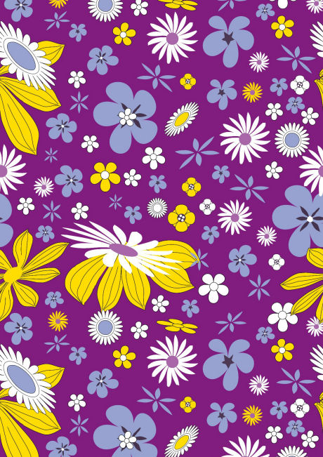 1970s flower scrapbook paper