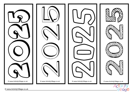 2025 Colouring Bookmarks