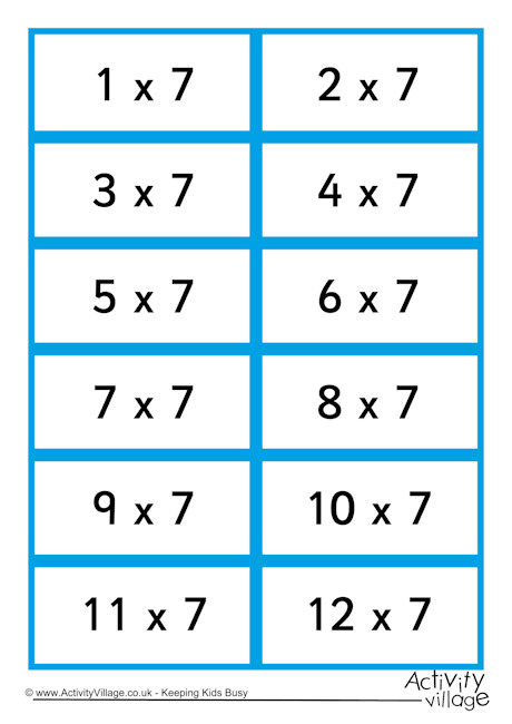 7 multiplication table games