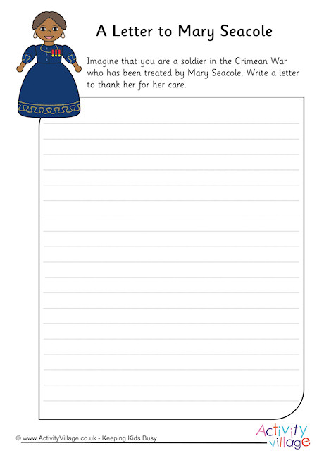 A Letter To Mary Seacole Worksheet