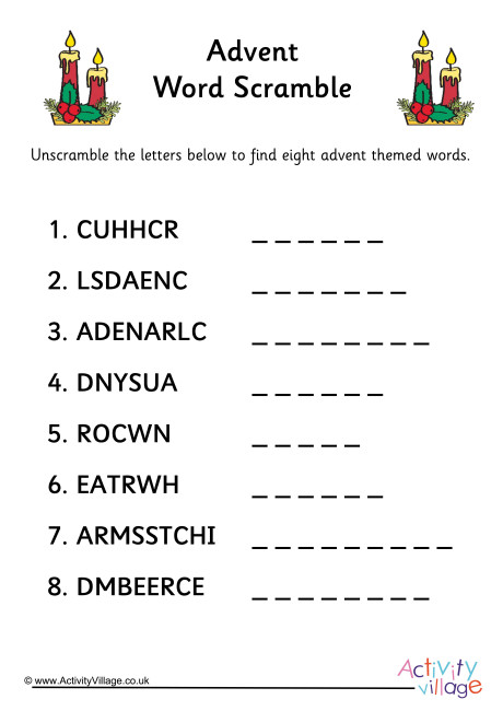 Advent Word Scramble