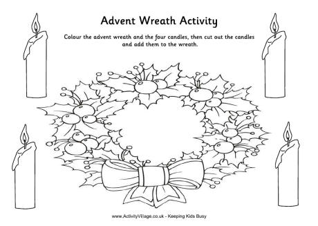 Advent Wreath Colour Cut and Paste Activity