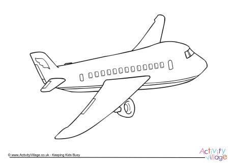 airplane colouring page