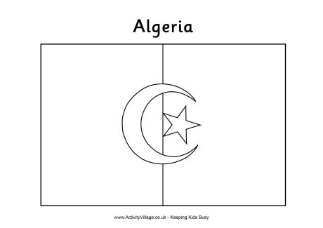 Download Algeria Flag Colouring Page