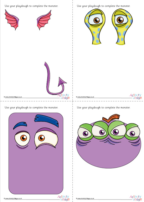 All monster playdough mats