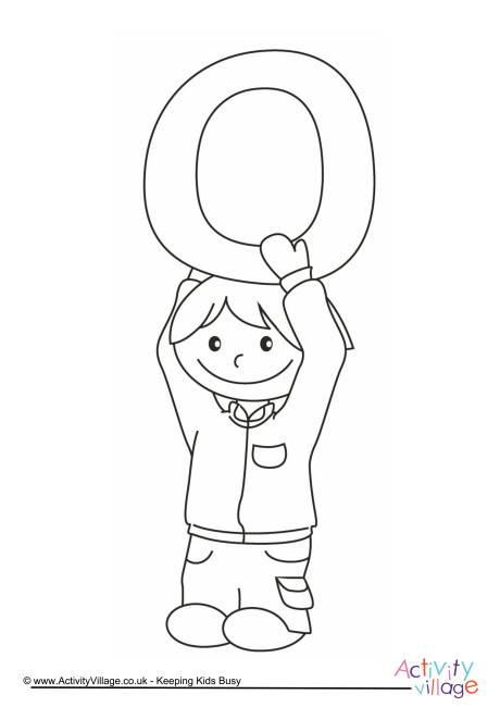 Alphabet of children colouring pages O