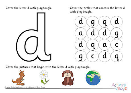 Letter D Playdough Mat