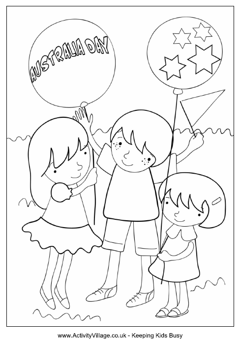 Australia Day Colouring Page