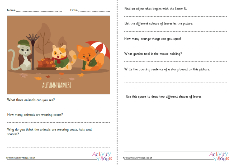 Autumn Animal Picture Comprehension