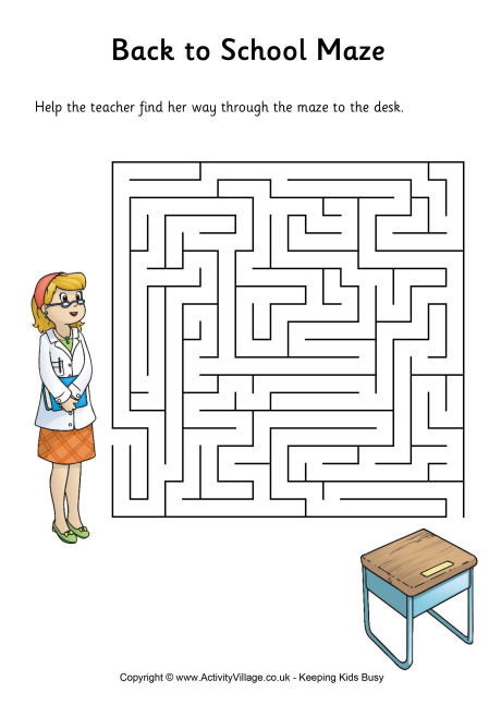 Back to School Maze - Medium