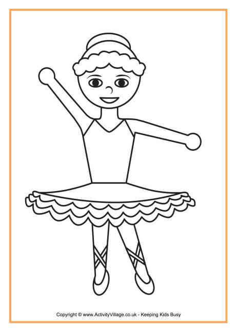 Ballet colouring page 