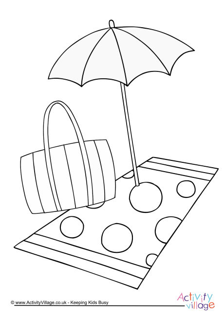 Download Beach Colouring Page