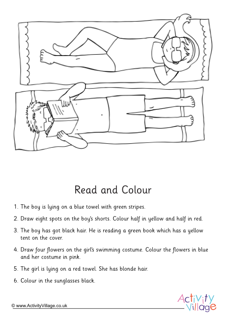 Beach towels read and colour