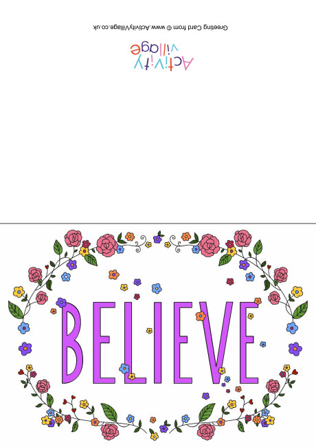Believe Word Card