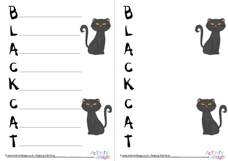 Black Cat Acrostic Poem Printable