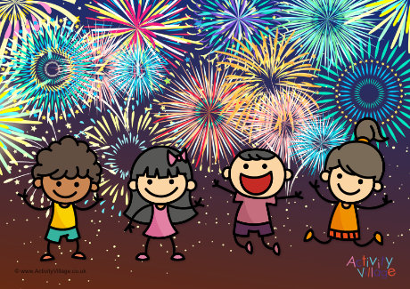 Fireworks kids poster