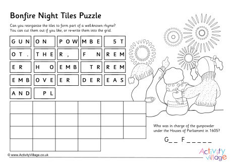 Bonfire Night tiles puzzle