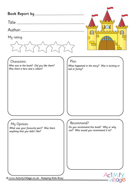 fairy tale book report template